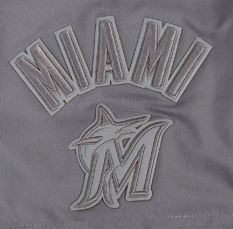 MLB MIAMI MARLINS TRIPLE TONAL WOMEN'S WOVEN SHORT (GRAY)