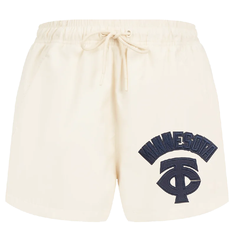 MLB MINNESOTA TWINS TRIPLE TONAL WOMEN'S WOVEN SHORT (EGGSHELL)