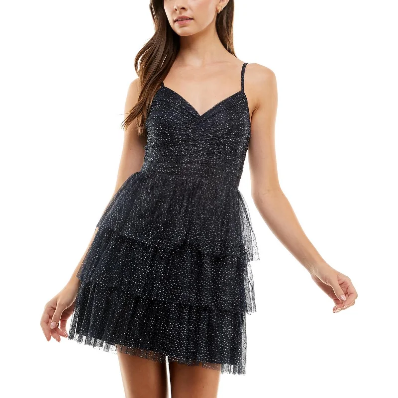 City Studios Womens Juniors Party Mini Fit & Flare Dress Comfortable Boho Mini Dress City Studios Womens Juniors Party Mini Fit & Flare Dress Comfortable Boho Mini Dress